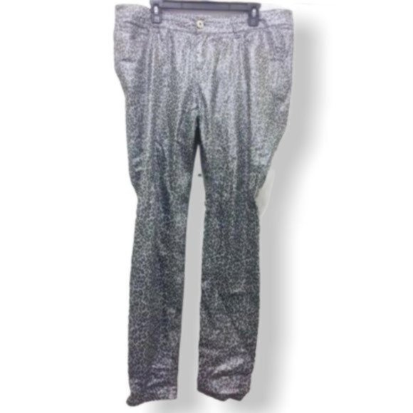 Forever 21 | Silver Leopard Print Skinny Plus Sized Jeans | Sz 14 - Picture 1 of 9